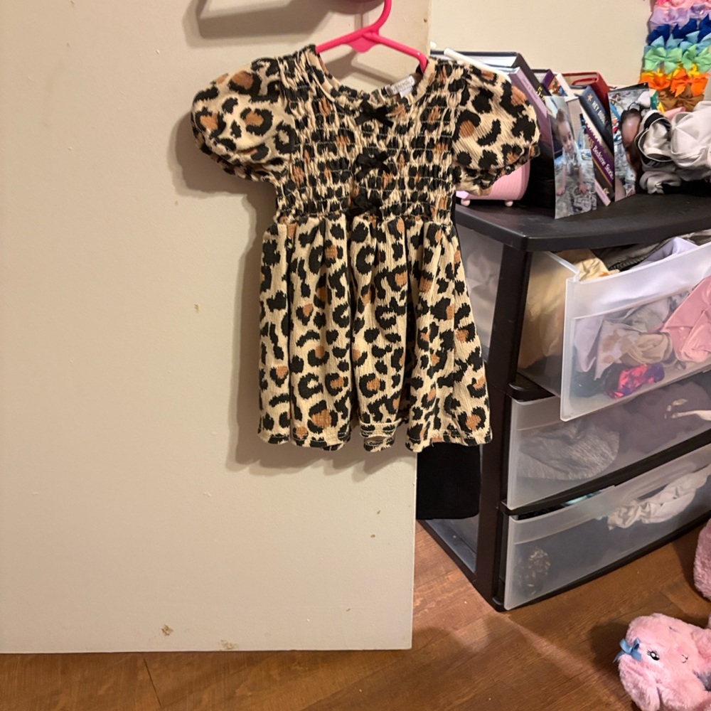 Rachel Leopard Print Kids Casual Dress🤎🖤